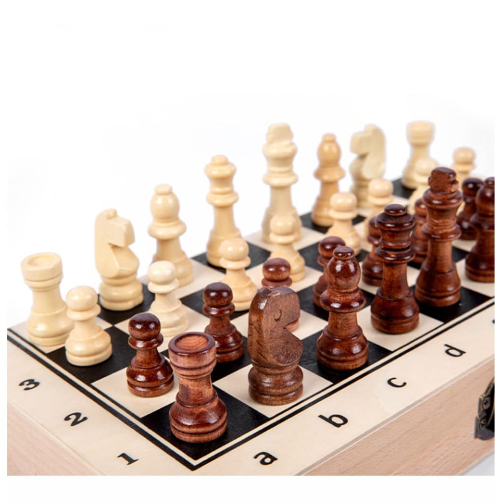 ZAW Schach Magnetische Schachfiguren Klappschachtbrett, High-End-gefertigtes Schach-Set Holzaufbewahrungsbox, Geschenk for Schachliebhaber und Erwachsene Chess (Größe : 29CM)