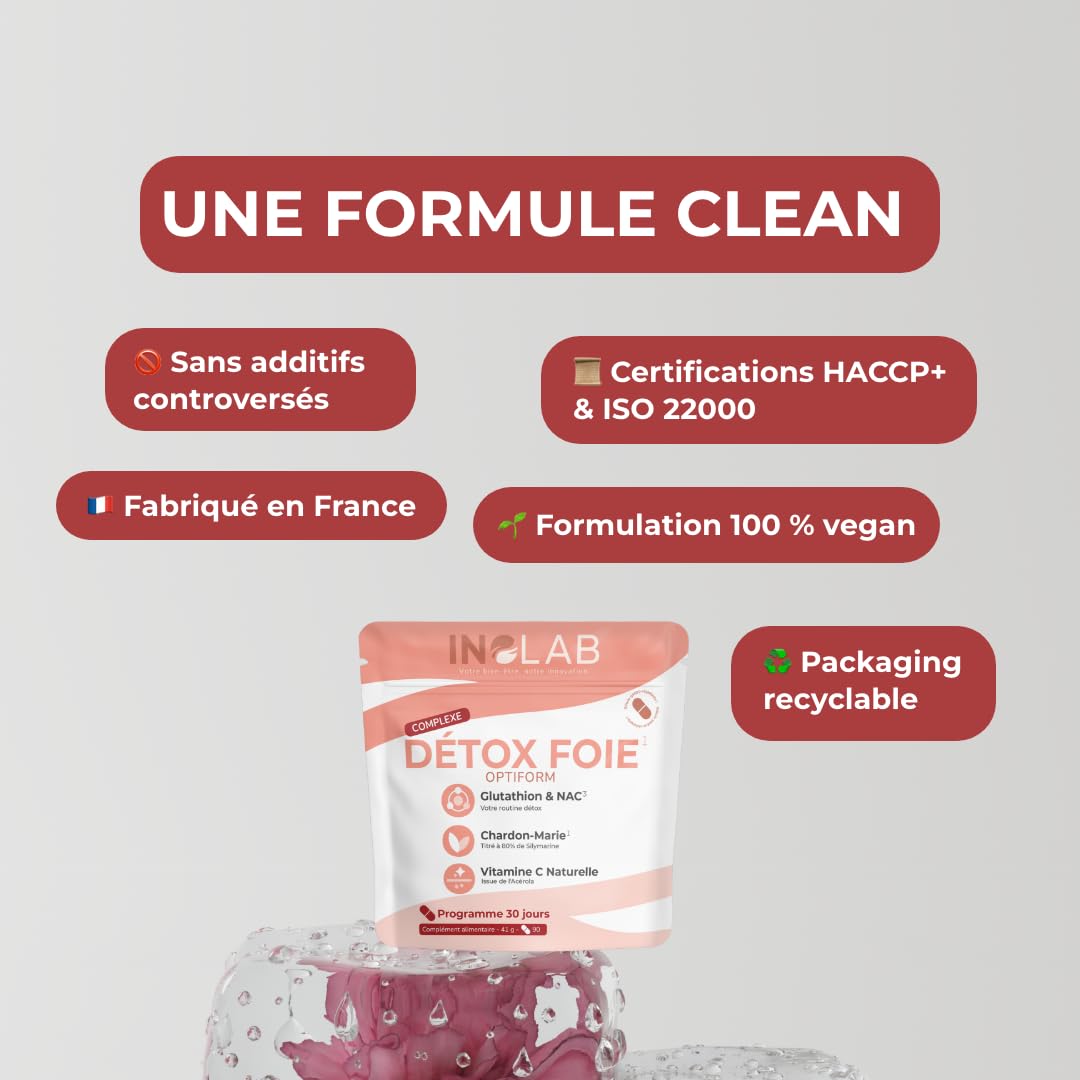 INOLAB Glutathion NAC Chardon Marie Acérola I Detox Immunité | N-acetyl-cysteine Glutathione à fermentation Naturelle I Gélule GASTRO RESISTANTE Assimilation optimisée I Détox Antioxydant