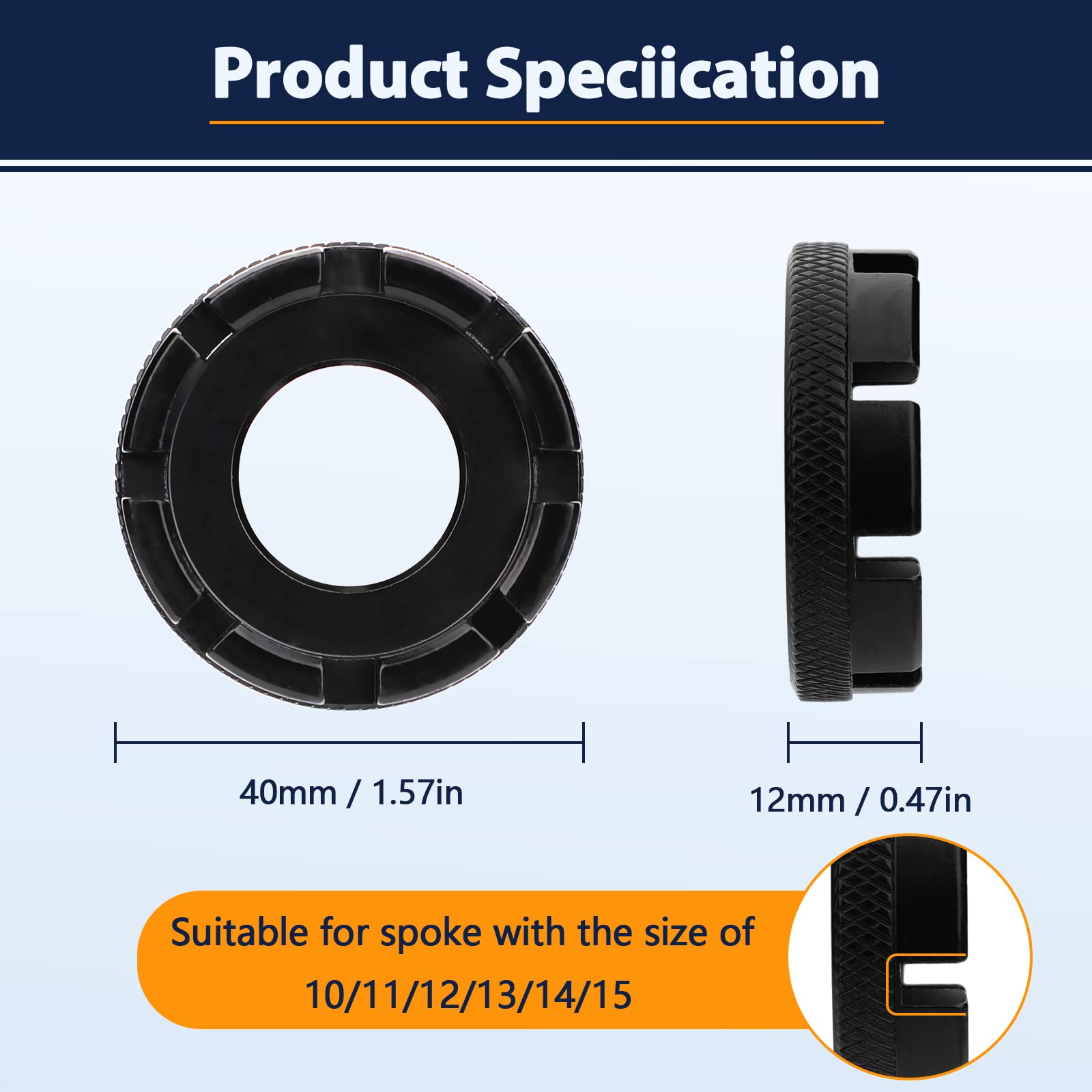 Homord Tiraraggi Bici Universale, Bicicletta Tiraraggi, Bicicletta Chiave Tiraraggi 6 in 1 Tira Raggi Regolazione dei Cerchioni 10-15G