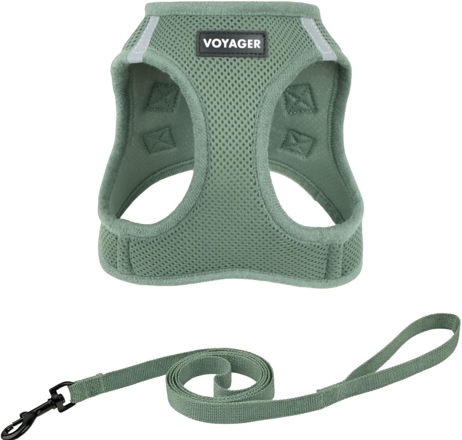 Voyager Step-in Air Cat Harness & Leash Set - Moss Green, S | 14 - 16" in Chest, Reflective Bands, All Weather Breathable Air Mesh, Cats Compatible, Fast Drying
