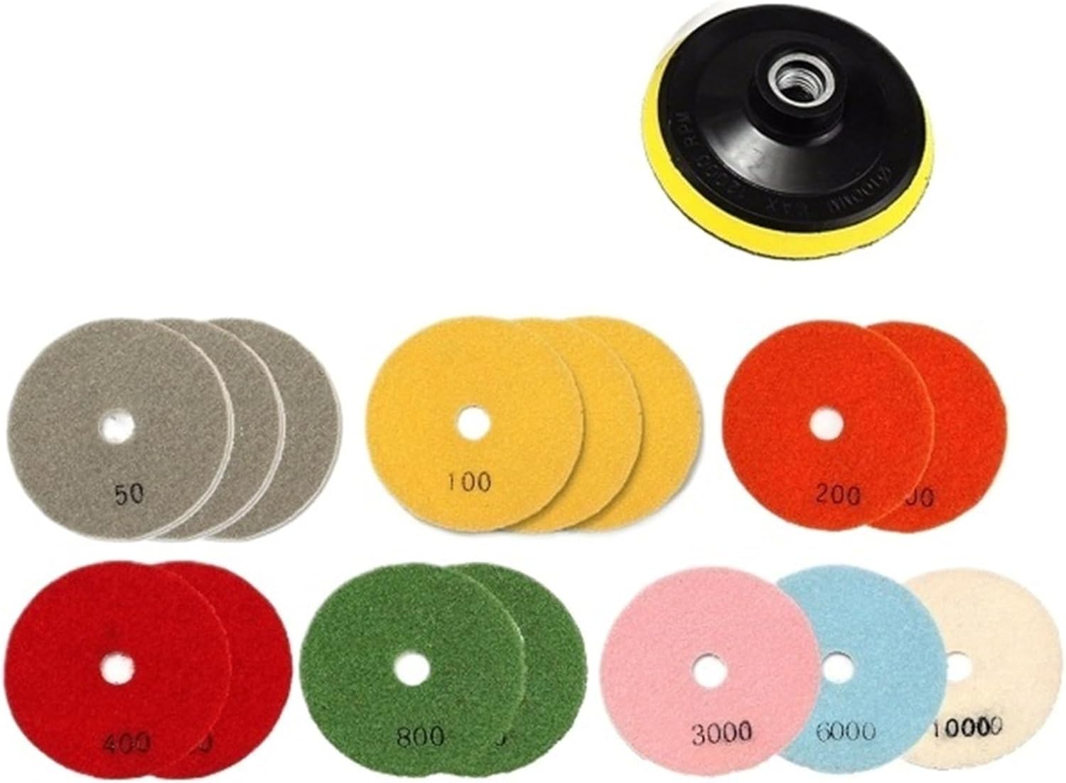 16pcs 100mm 4 Inch Diamond Polishing Pads Kit Wet/Dry for Granite Stone Concrete Marble Polishing Use Grinding Discs Set
