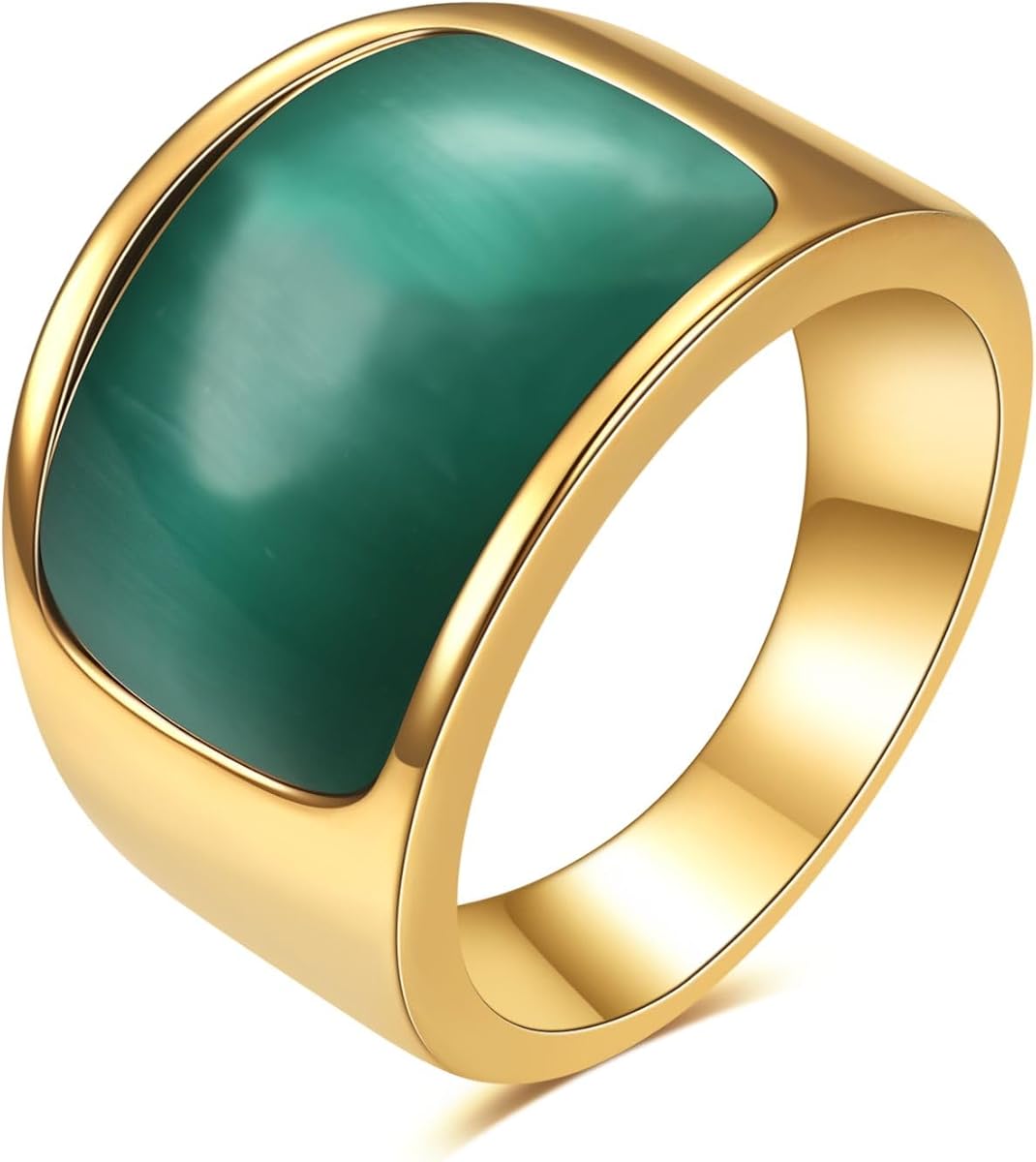 Anillos de gemas cuadrados vintage de acero inoxidable para hombre Regalo de boda para hombre con anillo de moda de oro y plata