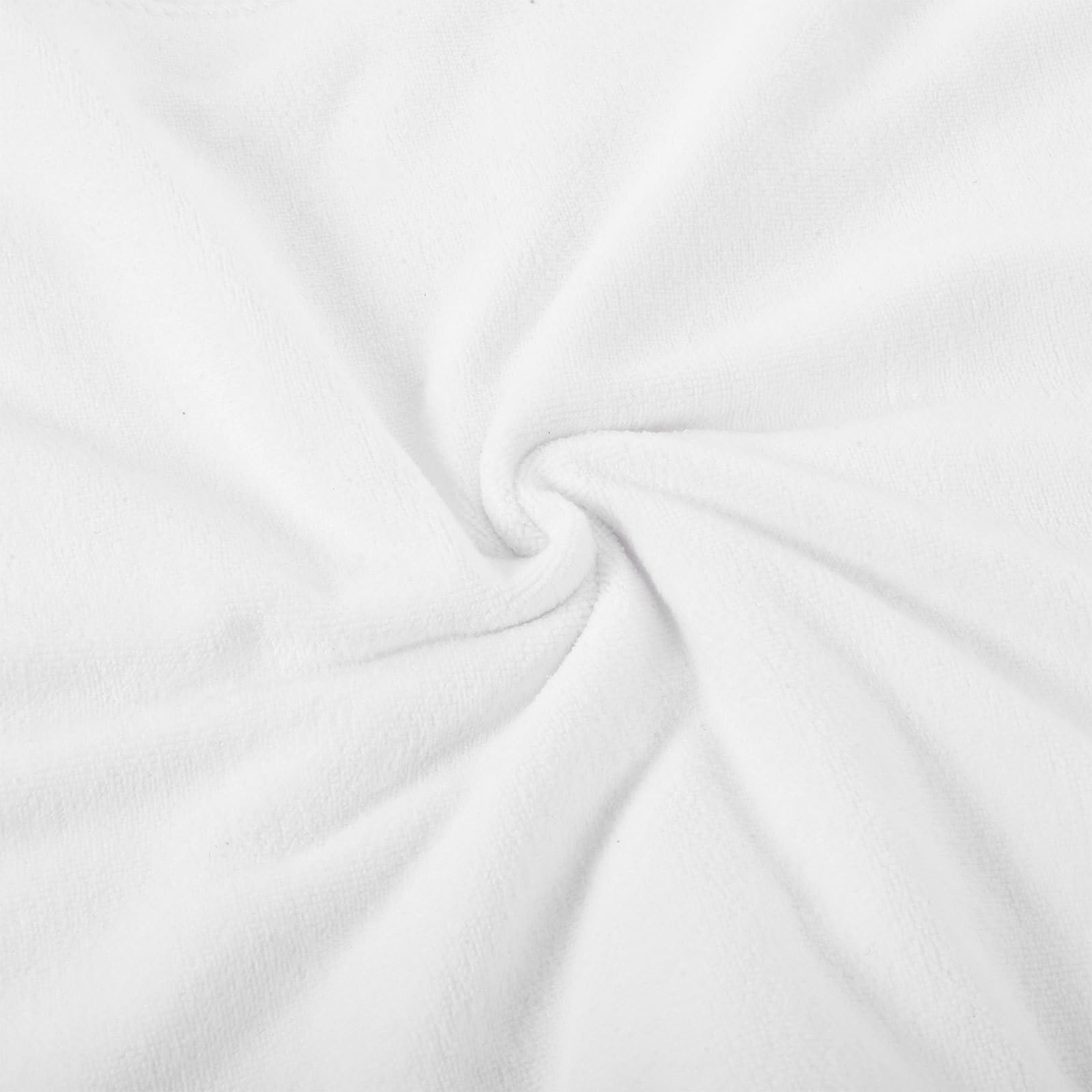 Zestaw 4 ręczników kąpielowych do hotelu SPA – 4 rozmiary, bawełniany, biały, ultramiękki, wysoce chłonny, do użytku domowego w hotelach SPA i prysznicach