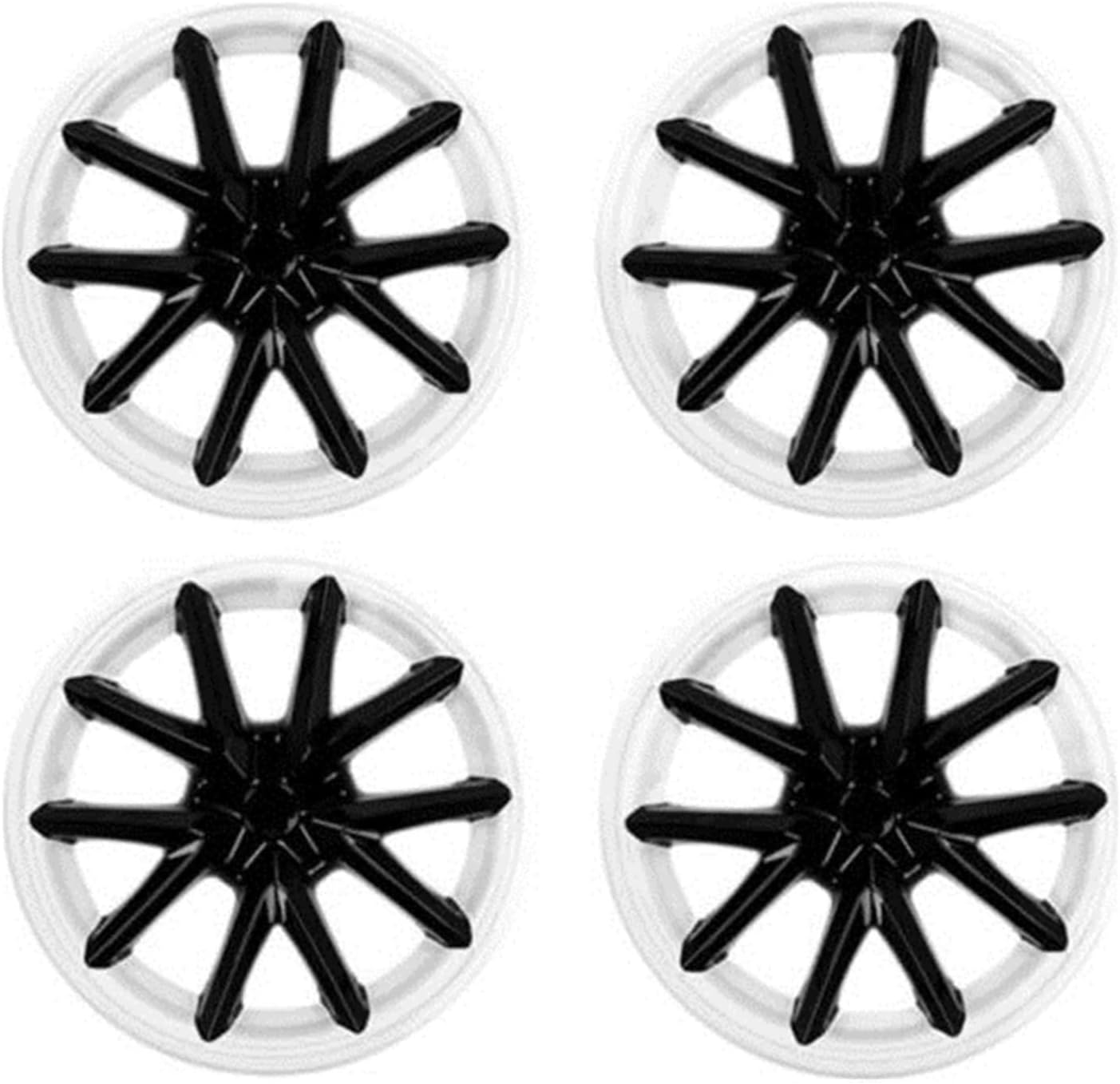 4PCS HubCap Model 3 2016-2022 18 Inch Wheel Cap Full Rim Cover Parts Compatible for Tesla Replacement Automobile Accessories(Bright Black White)