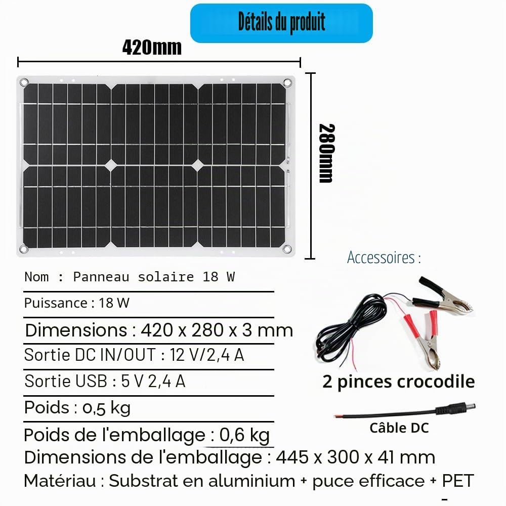 Kit de panneaux solaires, Kit de panneaux solaires 3000W avec onduleur, Contrôleur de charge solaire 18W 12V 30A, Complet avec onduleur solaire pour batteries extérieures non incluses (A)