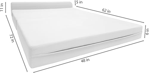 Miniatura 335 de Sofá cama plegable color gris de espuma, 6 pulgadas. Grosor x 32 pulgadas, ancho x 70 pulgadas. Cama de Invitados, cama plegable con espuma de alta
