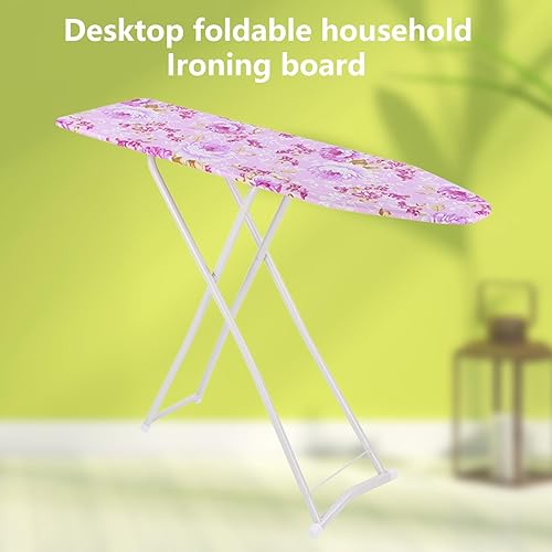 Miniatura 2 de Tabla de planchar plegable con soporte de plancha, tabla de hierro ajustable, funda de planchar portátil con pies antideslizantes, cubierta de tabla