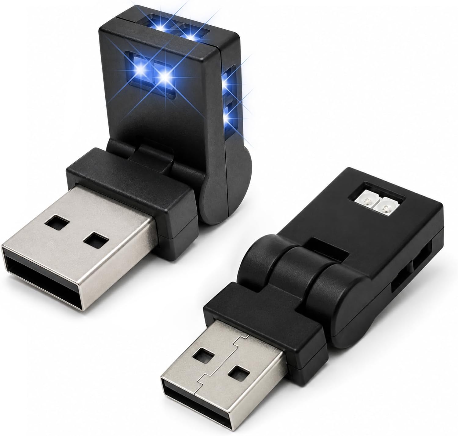 2 PCS Mini USB LED Light, Adjustable Car Interior Ambient Lamp