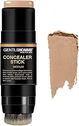 Corretivo em bastão com pincel para homens – borracha para olheiras – corretivo multiuso masculino – cobertura total dupla face com pincel macio – maquiagem de cobertura montável – todos os tipos de