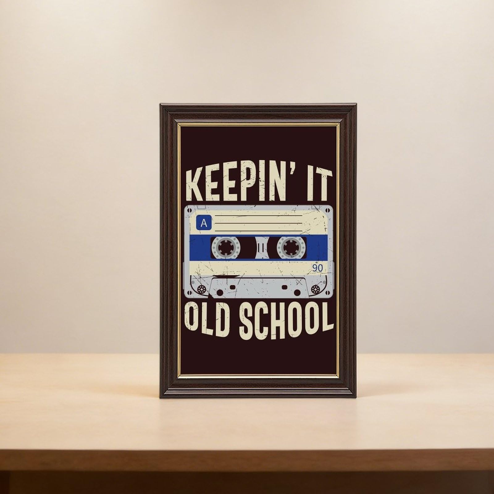 Poster in metallo Old School Hip Hop anni '80, poster su tela, decorazione artistica da parete, dipinti per soggiorno, camera da letto, decorazione Mokume Gane Cornice: 40,6 cm L x 61 cm W