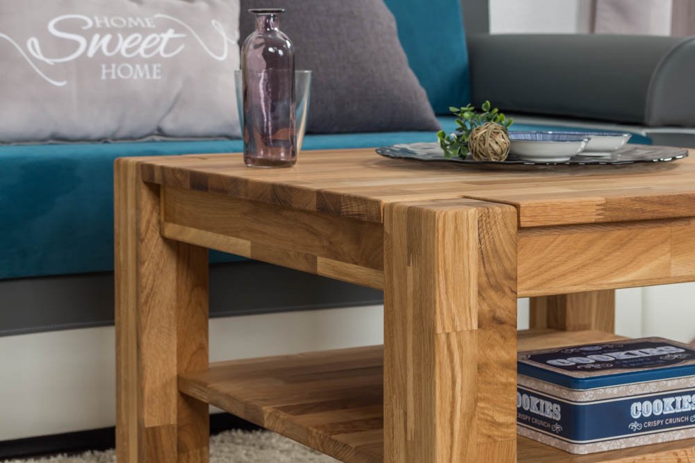 Couchtisch Wooden Nature 123 Eiche massiv - 45-65 - 65 cm (H - B - T)