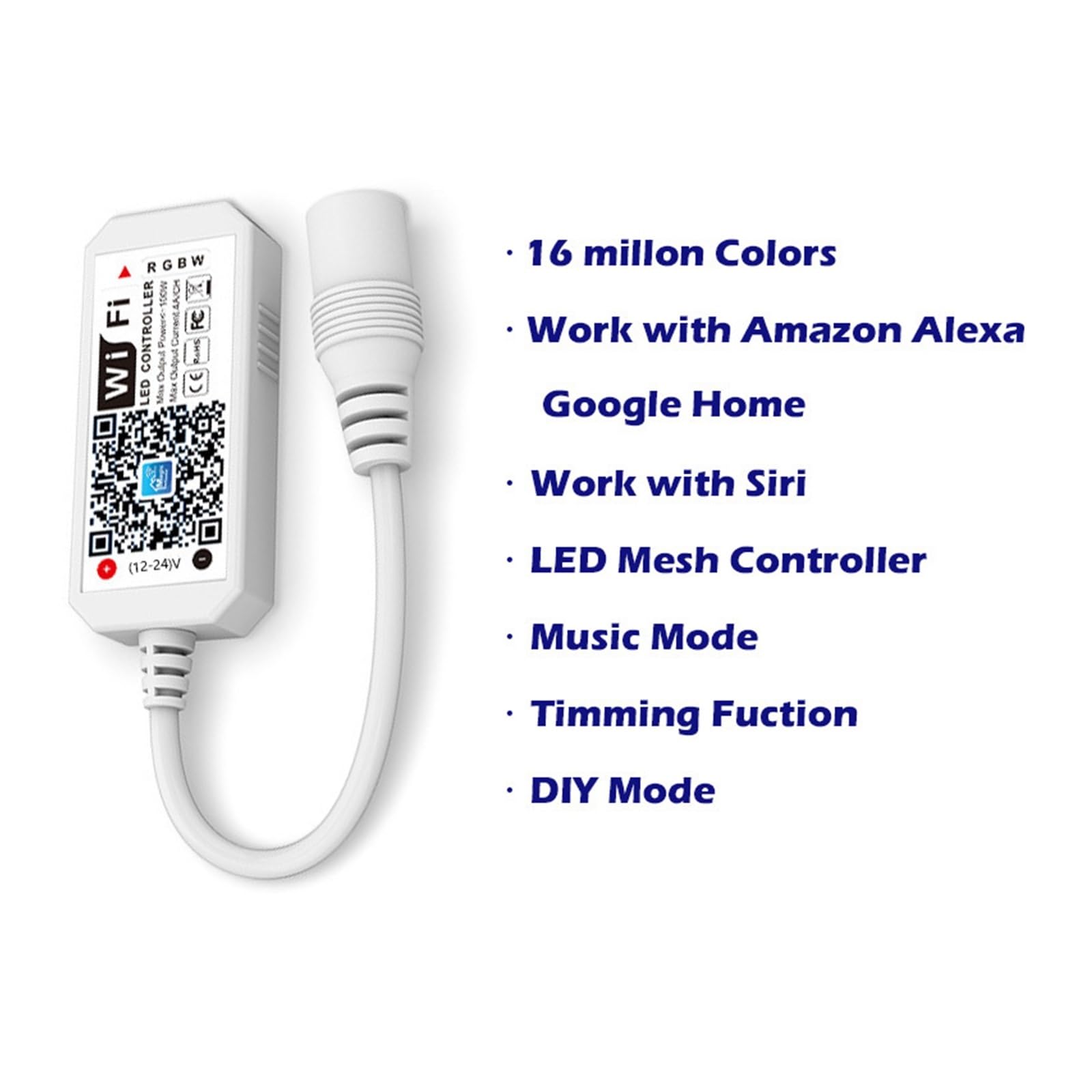 RGBW Magic Home APP kontroler RGB WiFi kompatybilny z Alexa do używania taśmy LED DC12-24V Sterowanie głosem Regulator (RGBW Controller)