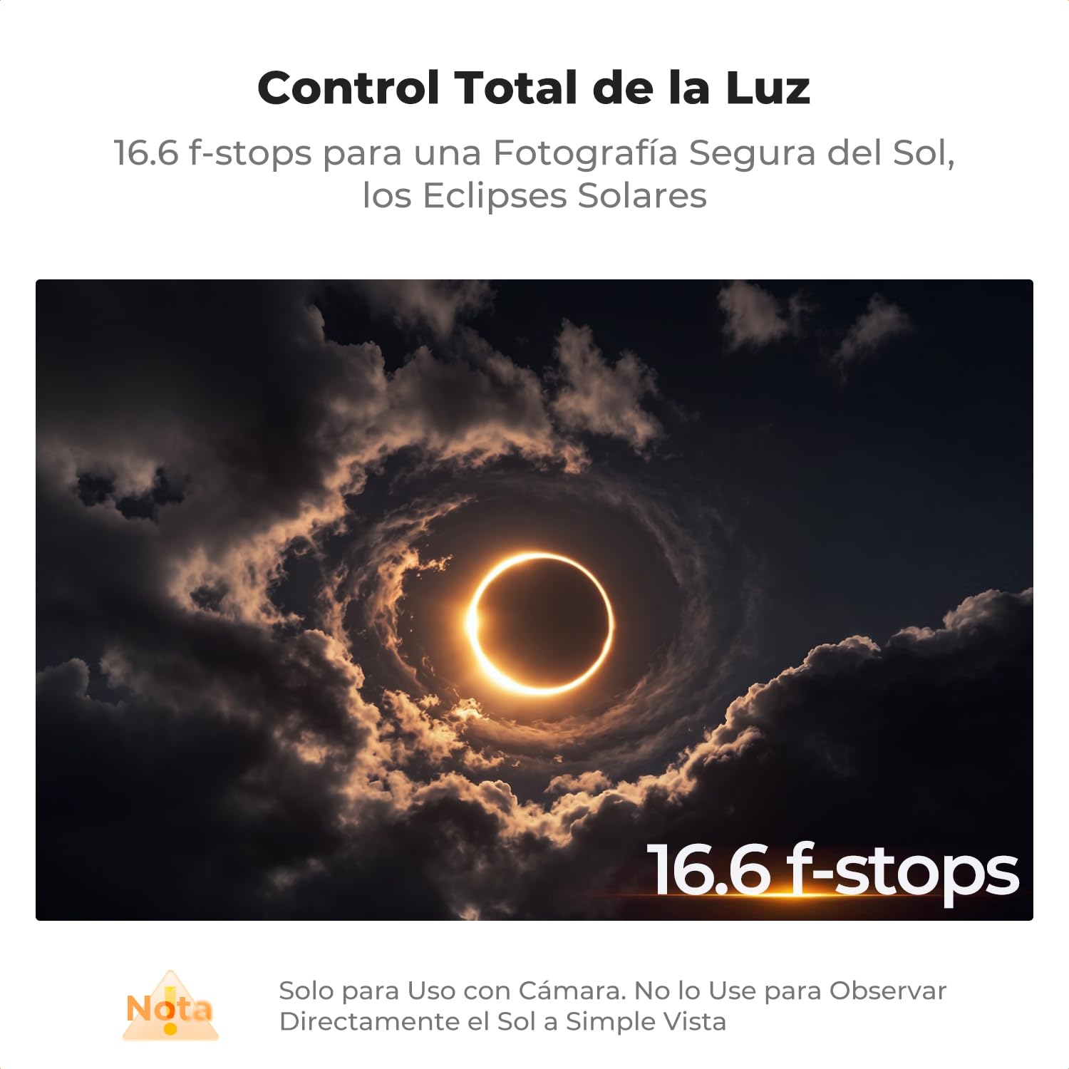 K&F CONCEPT Nano-Xcel Filtro ND100000 (16.6 f-Stops) de 77mm para Eclipse Solar, Filtro de Densidad Neutra para Exposiciones Ultralargas, Fotografía Solar, Vidrio Ópticocon 28 Capas Revestimiento Nano