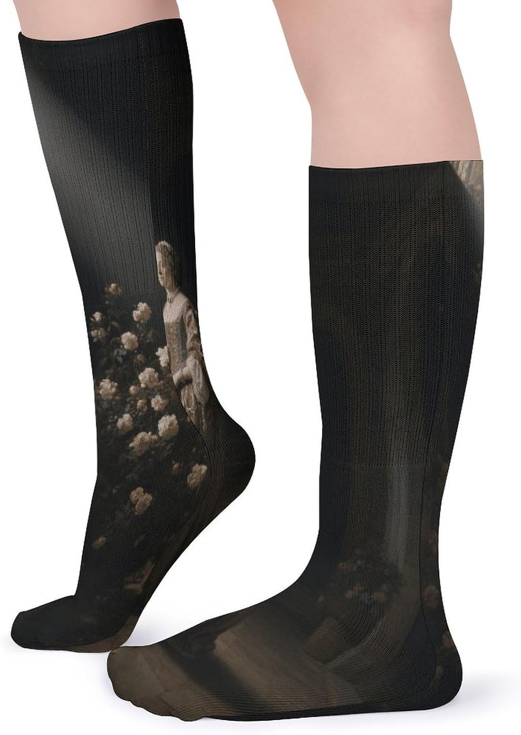 A Noble Lady in A Courtyard Crew Socks High Stocking Thermal Socks | Tube Socks-Breathable-Moisture-Soft-wicking for Hospital Pilates Yoga for women men Grippy for office and daily walking