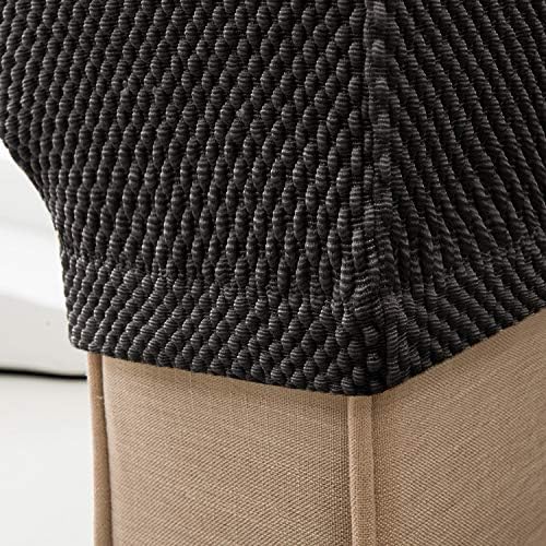 Miniatura 3 de XMNTG Juego de 2 fundas elásticas para reposabrazos de forro polar color negro, fundas para reposabrazos lavables y antimanchas, fundas protectoras