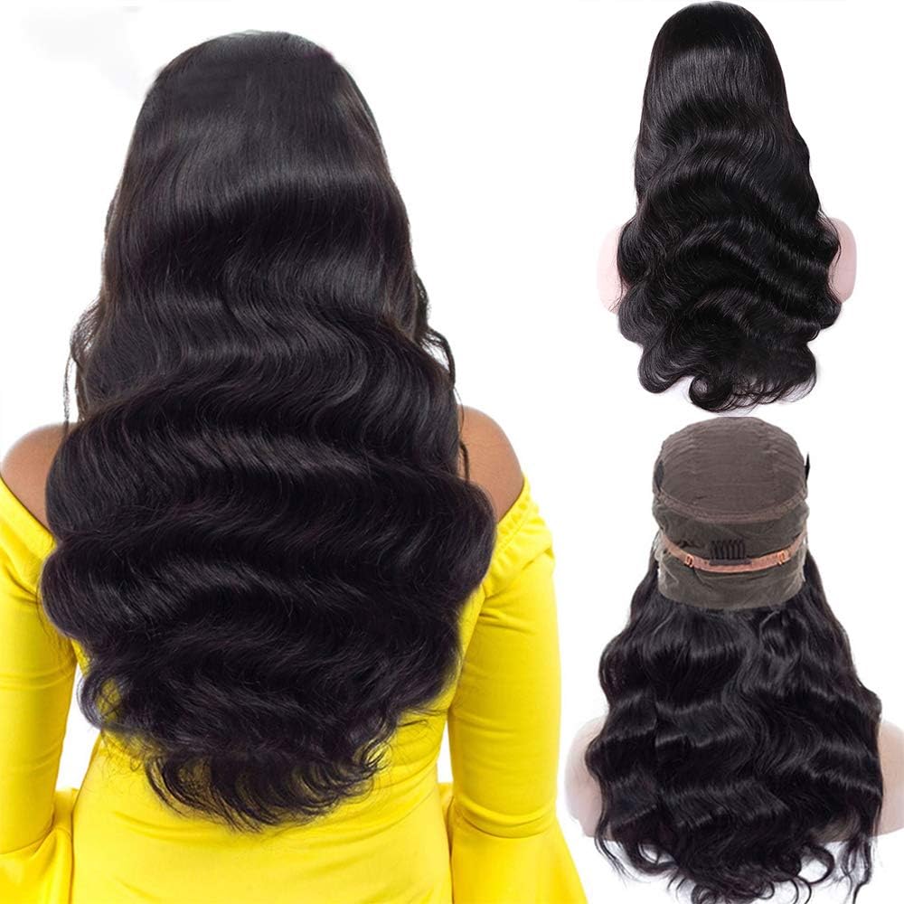 360 Body Wave Lace Frontal Wigs Human Hair Brazilian Black Women 150% Density Pre Plucked With Baby Hair 100% Unprocessed Virgin Human Hair(26 inch)