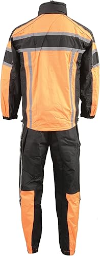 Miniatura 5 de NexGen Traje de lluvia de motocicleta naranja para hombre, negrogris, resistente al agua SH233102