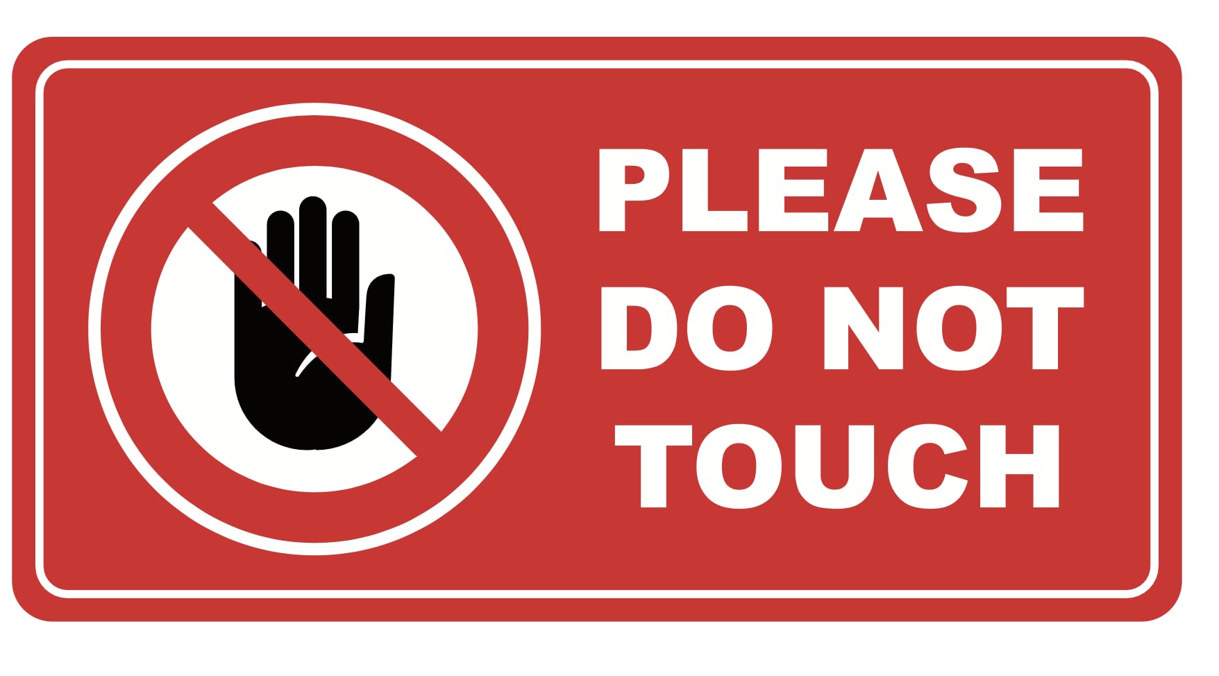 Poskornwel 2x4 inch 16 PCS Please Do Not Touch Stickers