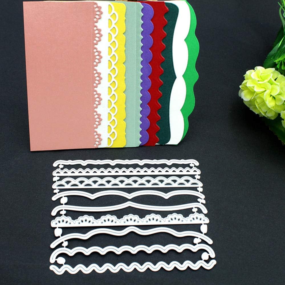 BeeSpring Metal Die Cuts Dies Cut Stencils for DIY Scrapbooking Photo Album Decorative Embossing Paper Dies for Card Making Template (9 Styles Borders)