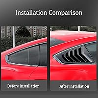 Vista 2 de Persianas laterales de ABS para ventana trasera de aire, para Ford Mustang 2015, 2016, 2017, 2018, 2019, 2020, 2021, 2022 (negro brillante)
