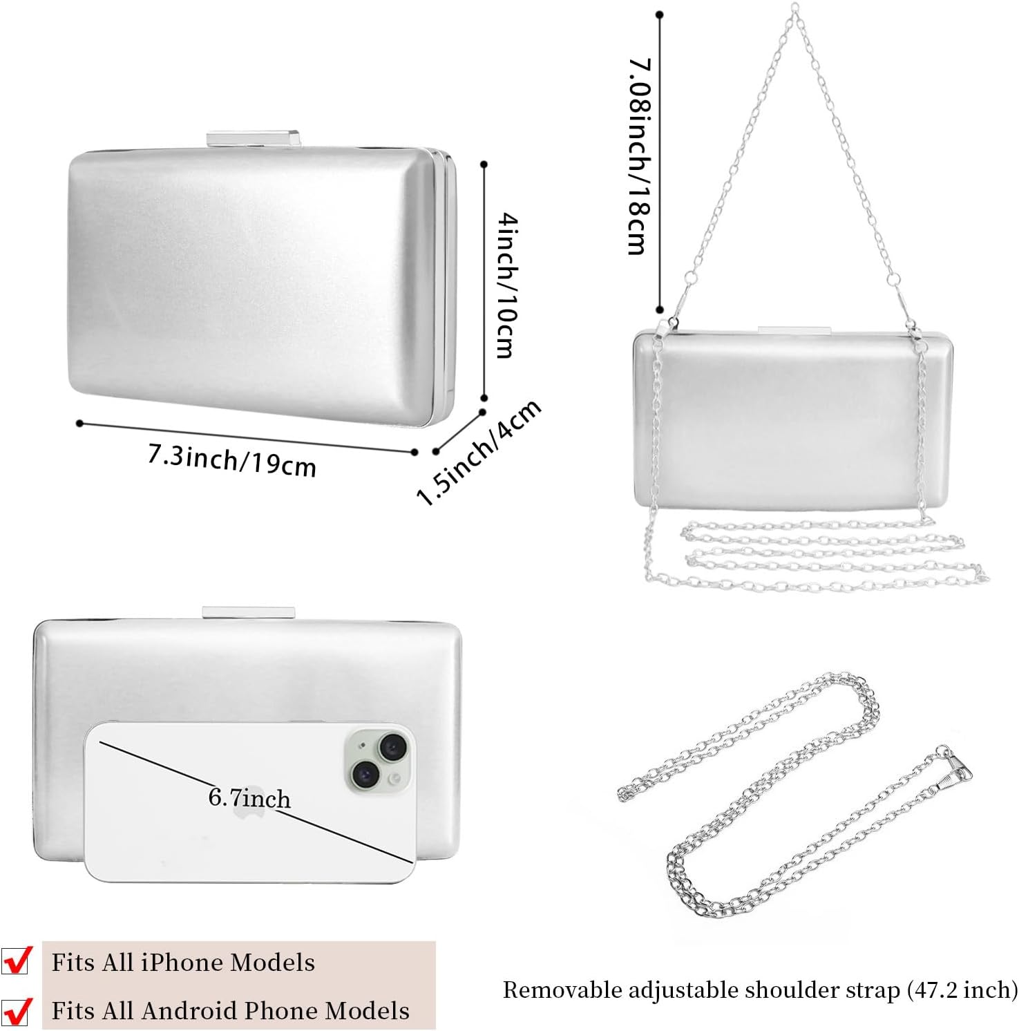 Women Evening Clutch Purses Patent Leather Clutches Formal Party Wedding Cocktail Prom Purse Handbags - Image 4