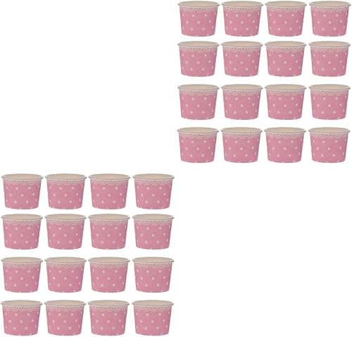 Miniatura 9 de Paquete de 100 tazas de papel para helado desechables para postre, cuencos para helado para yogur, barra de Sundae, parfaits, golosinas, comensales,