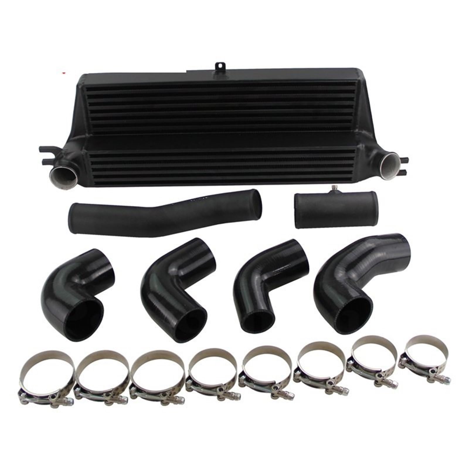 Tlvbfpg Black Cooled Intercooler Turbo Intercooler Kit Fit For Cooper S Standard & Jcw R55/56/57/58/59/60/61 1.6L Turbo Intercooler & Charge Pipe Kit(Black)