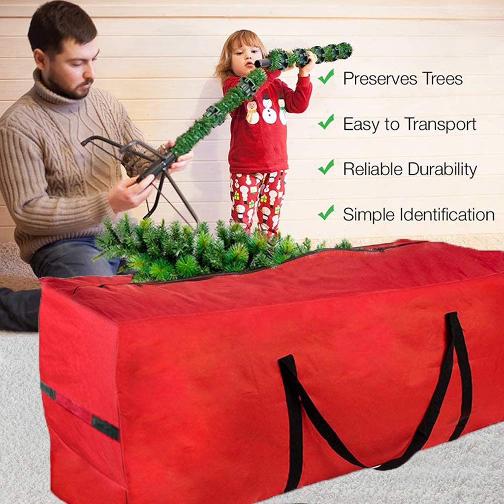 WHEAT Très Grand Sac de Rangement Robuste pour Sapin de Noël et décorations, Sac de Rangement pour Coussin de Meubles de Jardin, pour Arbres de Noël artificiels jusqu'à 9 Pieds - 135x34x68 cm