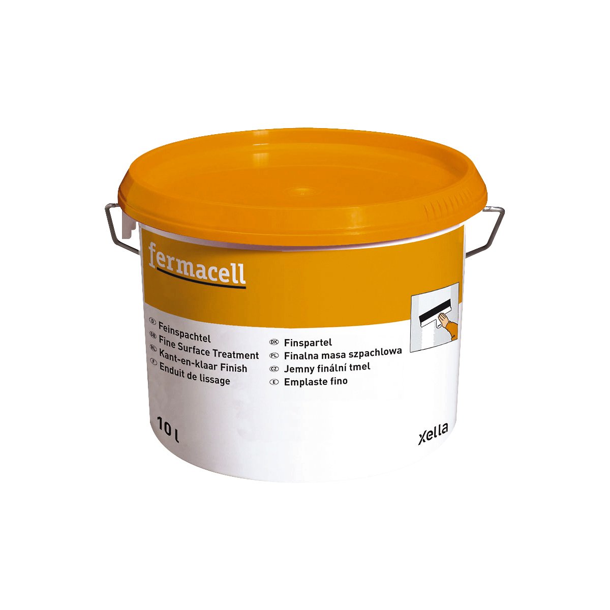 Feinspachtel 10 Liter weiß, Paste, Bauwerkstoff, Spachtel, für Holzwerkstoff und Keramik, wasserfest