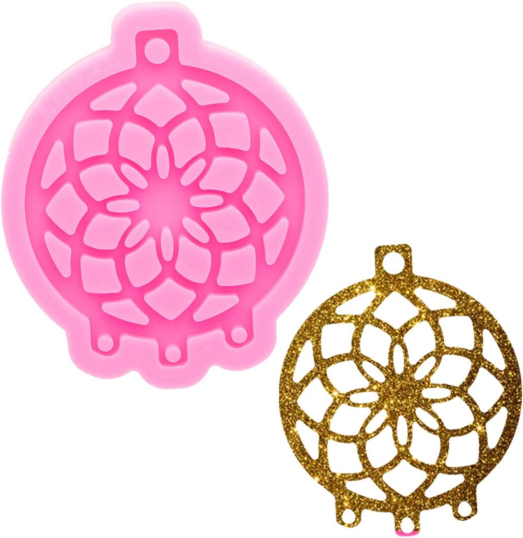 4pcs Resin Molds for Sunflower Silicone Keychain Pendant