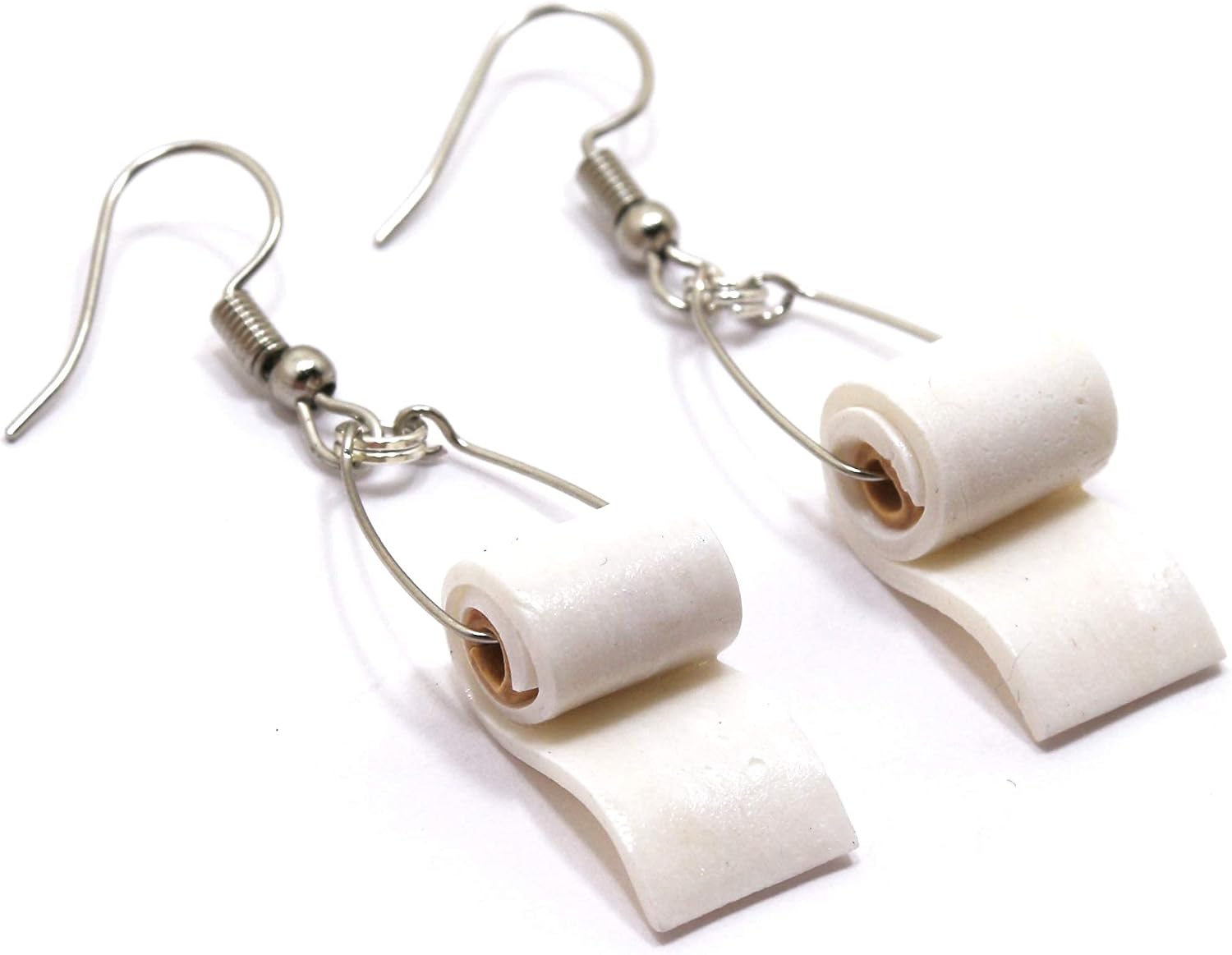 Handmade Toilet Paper Earrings Funny Bathroom Jewelry Quarantine Birthday Funny Gag Gift Joke Weird Crazy Oddity Cool Polymer Clay Jewellery Cute Dangle TP Clip on Trendy Virus Earrings for Sister