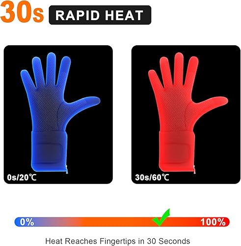 Miniatura 2 de BNZ Guantes térmicos para hombres y mujeres, guantes térmicos recargables para deportes de invierno, ciclismo, equitación, esquí, ciclismo, caza,