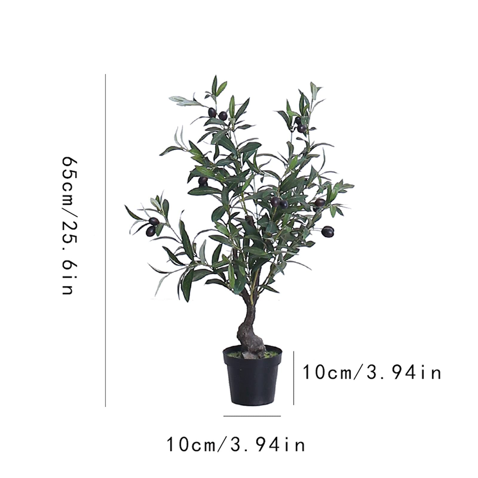 Sztuczne Bonsai 25,6 Cala Sztuczne Drzewo, Sztuczne Drzewo Oliwne Owoce Rośliny Jedwabne Liście Oliwne Dekoracje Do Domu Ogród Biuro Ślub Zieleń Dekoracje Do Domu Biuro