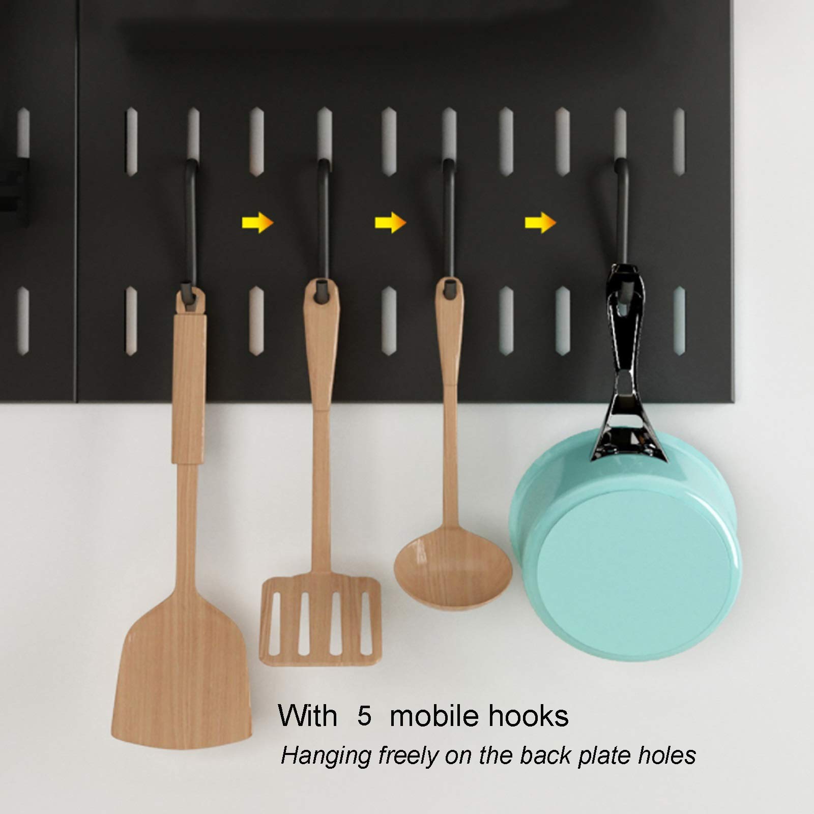Escurridor de Platos de Pared para Colgar en Paneles Traseros, Estante para Especias a presión para una fácil instalación y extracción, escurridor de Platos de Acero INOX,