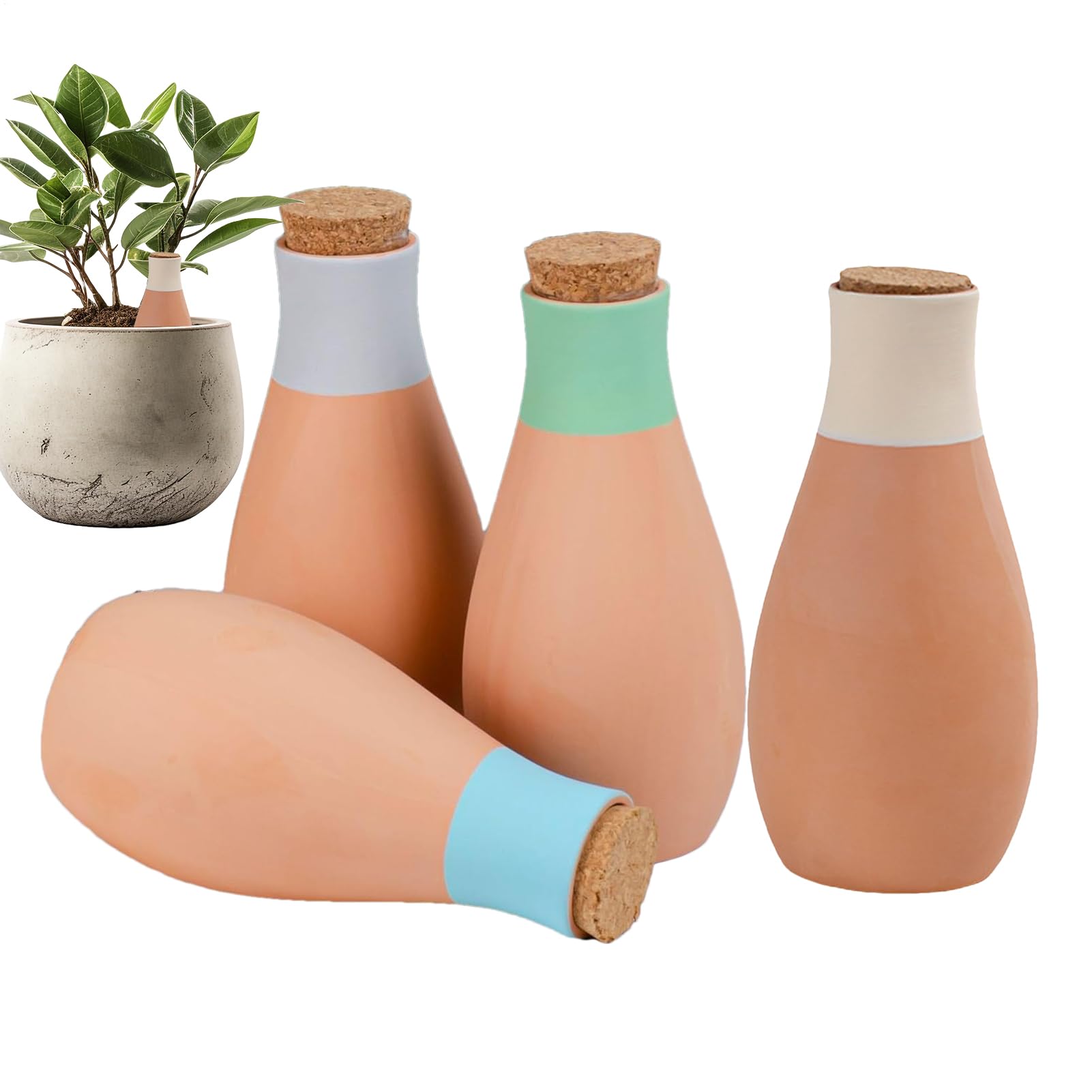 Piques d'arrosage en terre cuite automatiques pour plantes d'intérieur