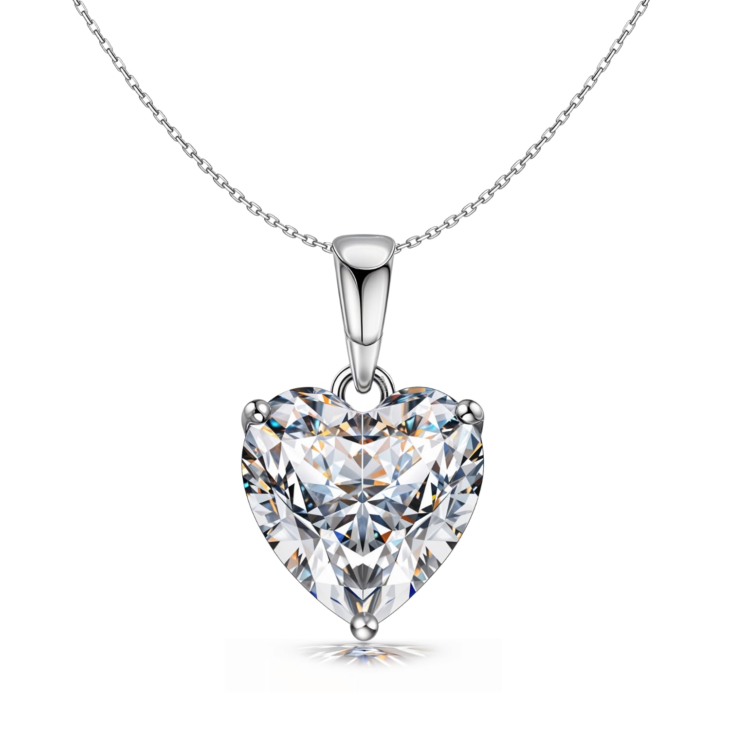 925 Silver Solitaire Heart Pendant with Chain For Women | 92.5 Sterling Silver & Diamond like Brilliance Sparkling Zirconia for that Stunning Shine | Lovely Gift