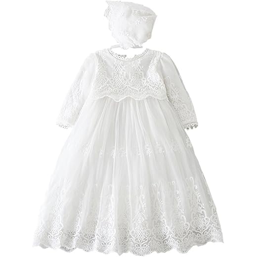 Baby Long Christening Dress White