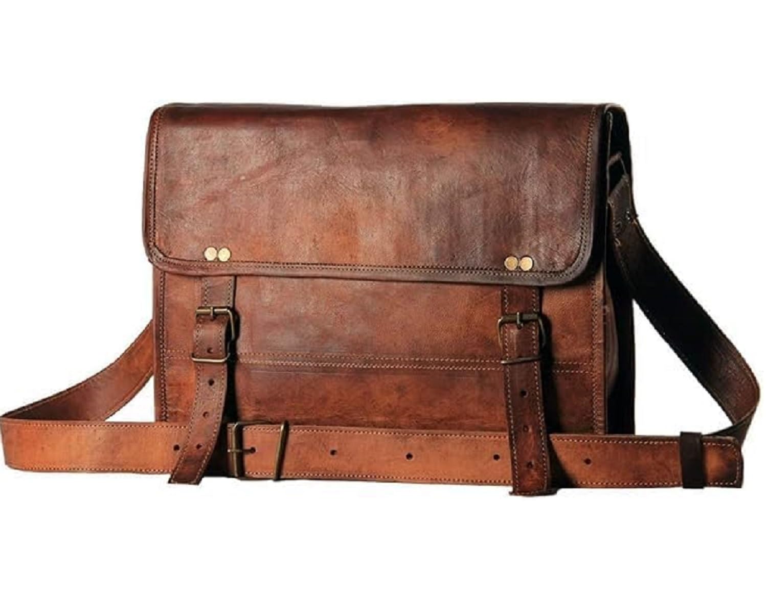 Messenger Bags for Men Genuine Leather Vintage Crossbody Satchel Laptop Briefcase Bag With Adjustable Strap for Work Office Business College