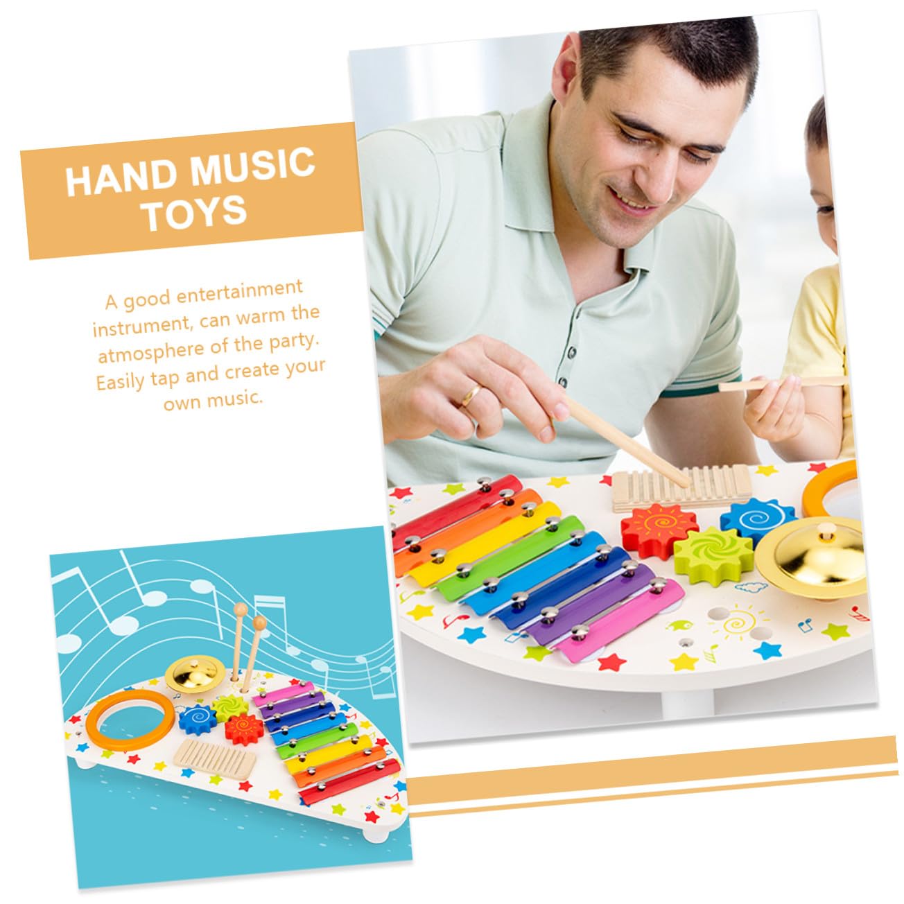 ORFOFE Xilófono de Juguete para Bebés Instrumentos Musicales de Madera para Pequeños Xilófono Musical para Primera Infancia