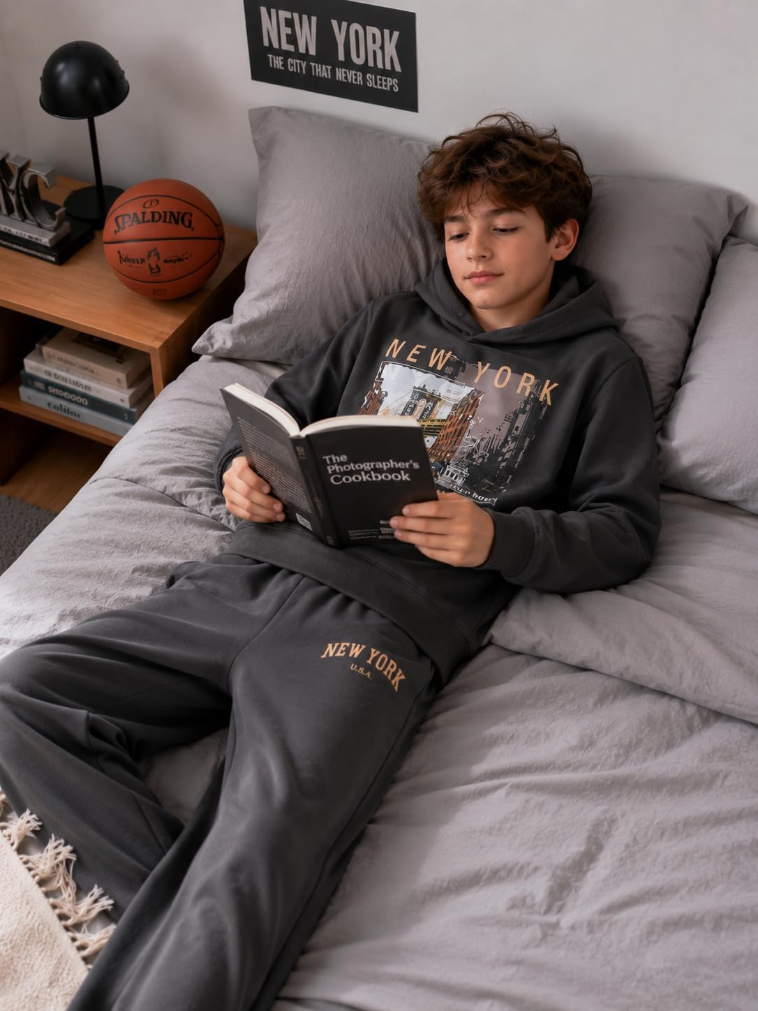 Cakaner Boys Fall Clothes Graphic Hoodie and Jogger Set 2 Piece Outfit 7-16Y