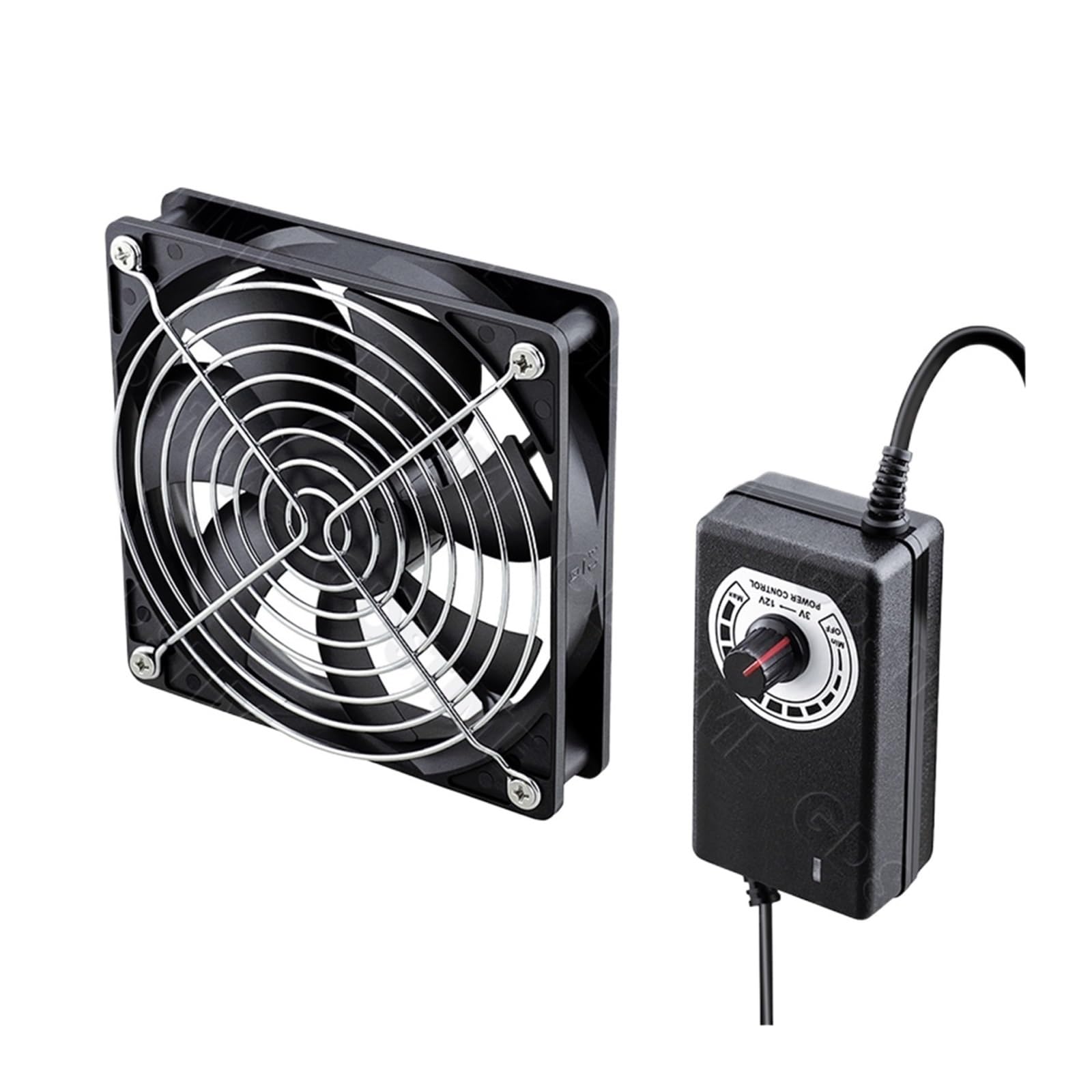 Wentylator procesora 12 V 120 mm wentylator do obudowy 220 V 12025 240 V akcesoria z regulacją prędkości (kontroler prędkości USA, 12038 Ball Fan)