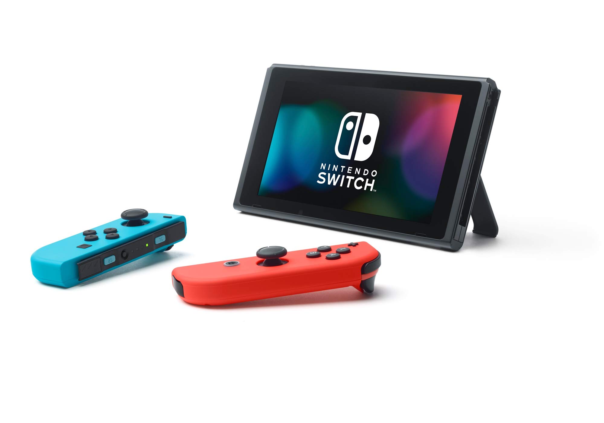 Nintendo Switch w/Neon Blue & Neon Red Joy Con + $35 Nintendo