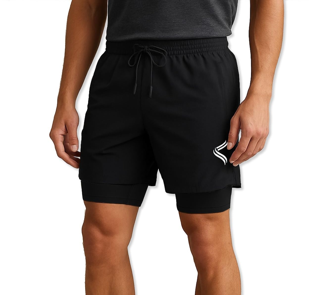 Fancy Agents Shorts for Men Gym Half Pants for Men, Athletic Anti-Wicking, 2 in 1 Active Double Layer Shorts for Running, Gym, Workout, Sports, Home Wear-picture-30