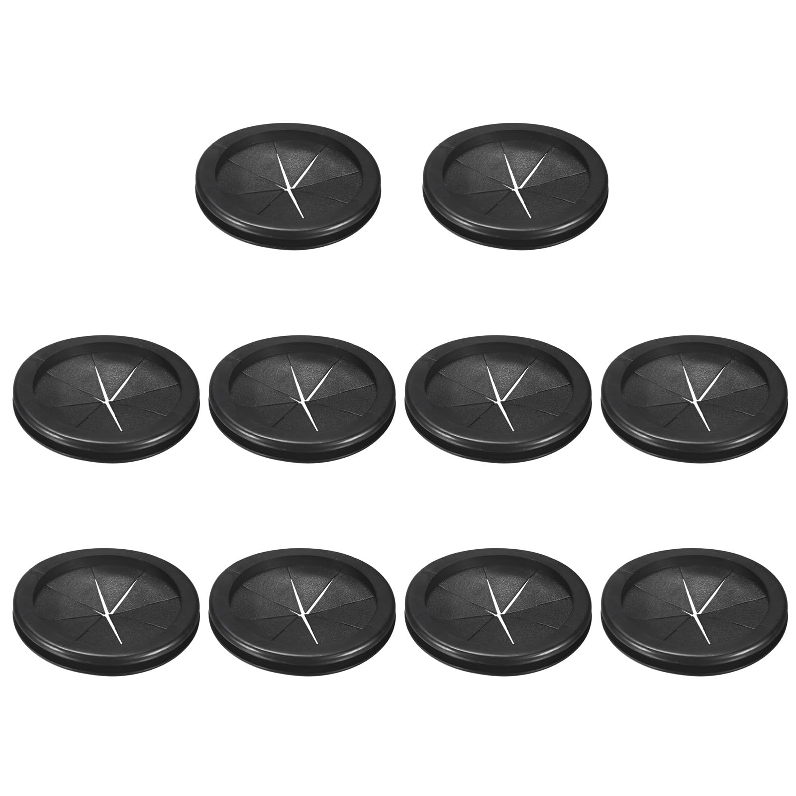 M METERXITY 10-Pack Rubber Grommets for Wiring 80mm Desk Grommet Double-Sided Flexible Cable Cord Grommet Desk Hole Cover for Cables/Wires Through Protection [Black