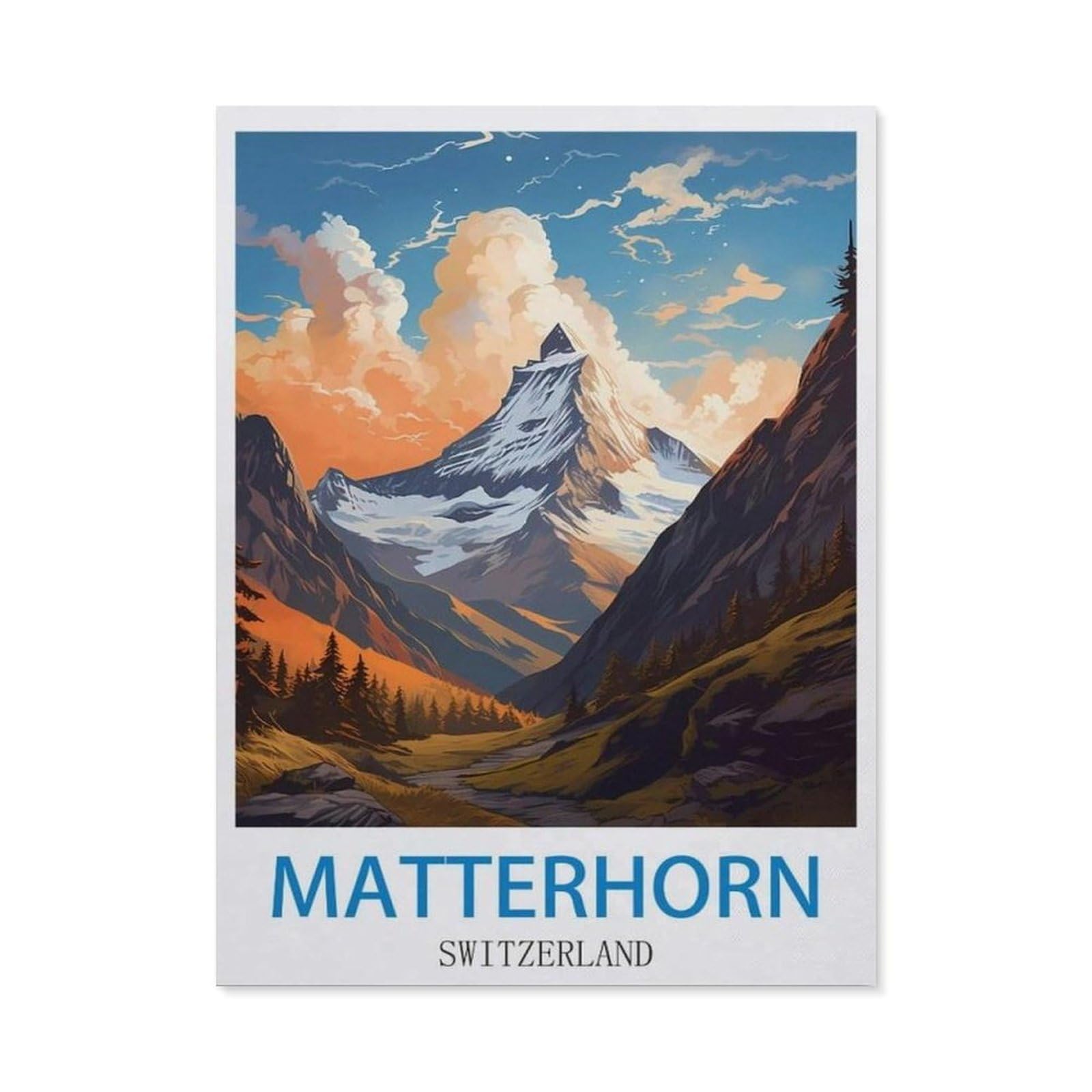 BEAYODKP Matterhorn Switzerland，Diamond Painting Kits for Adults - 5D Diamond Painting Kit Full Drill, Diamond Art Kits for Home Wall Decor（30 x 40 cm/11.81 x 15.74 inches）-CK14