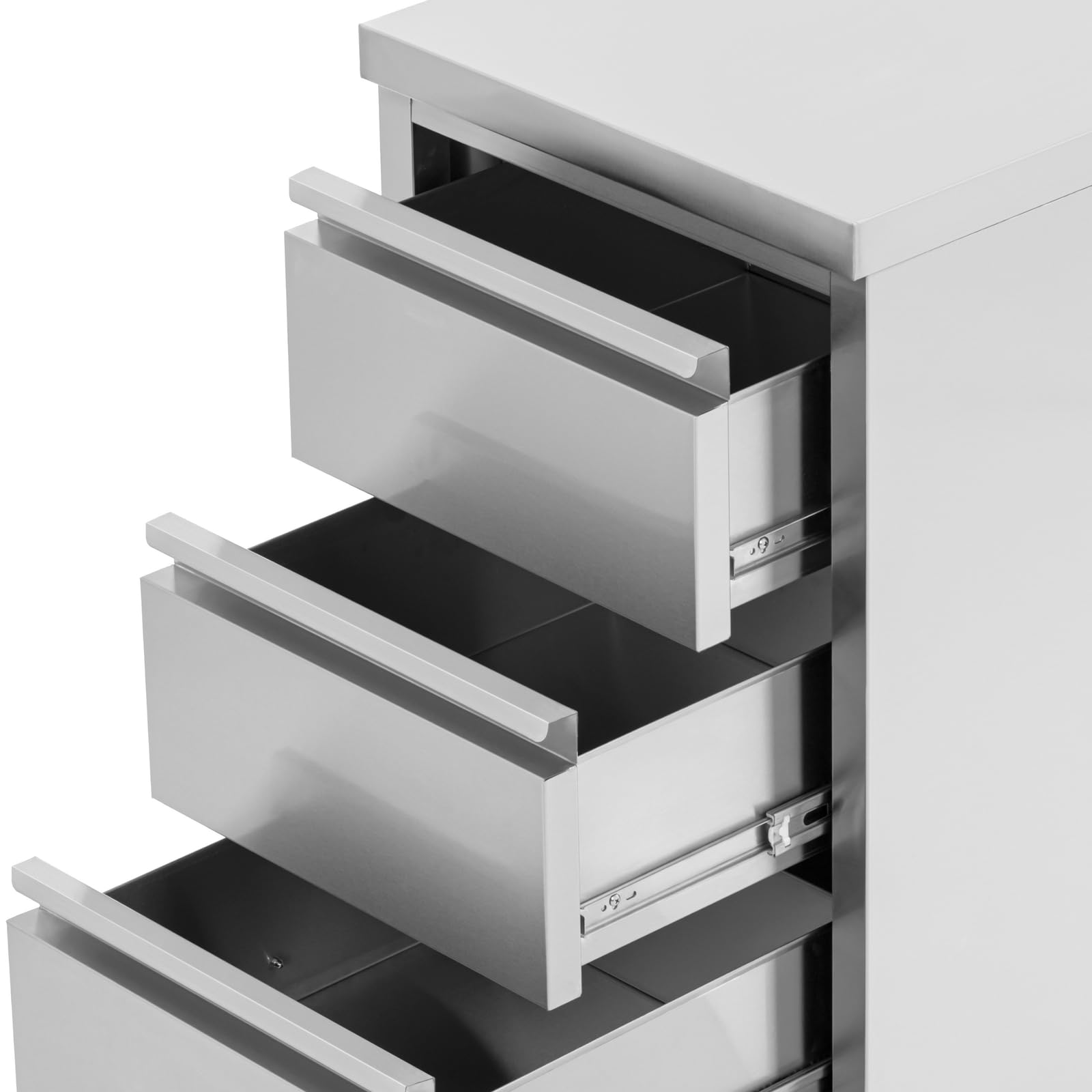 Armadio inox 50x60 cm con 3 cassetti per GN fino 150 mm alzatina piedini 150 mm Cassettiera da cucina professionale per gastronomia e ristorazione