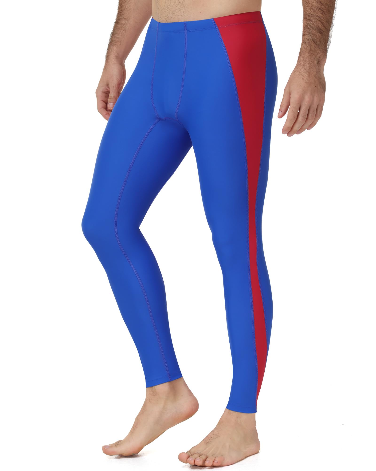 Runhit Herren Schwimmhose Lang, Eng Anliegende Badehose mit UPF 50+, Atmungsaktiv Schwimmleggings mit Tasche, Kompressionshose Rash Guard Leggings für Schwimmen, Surfen, Strand & Training