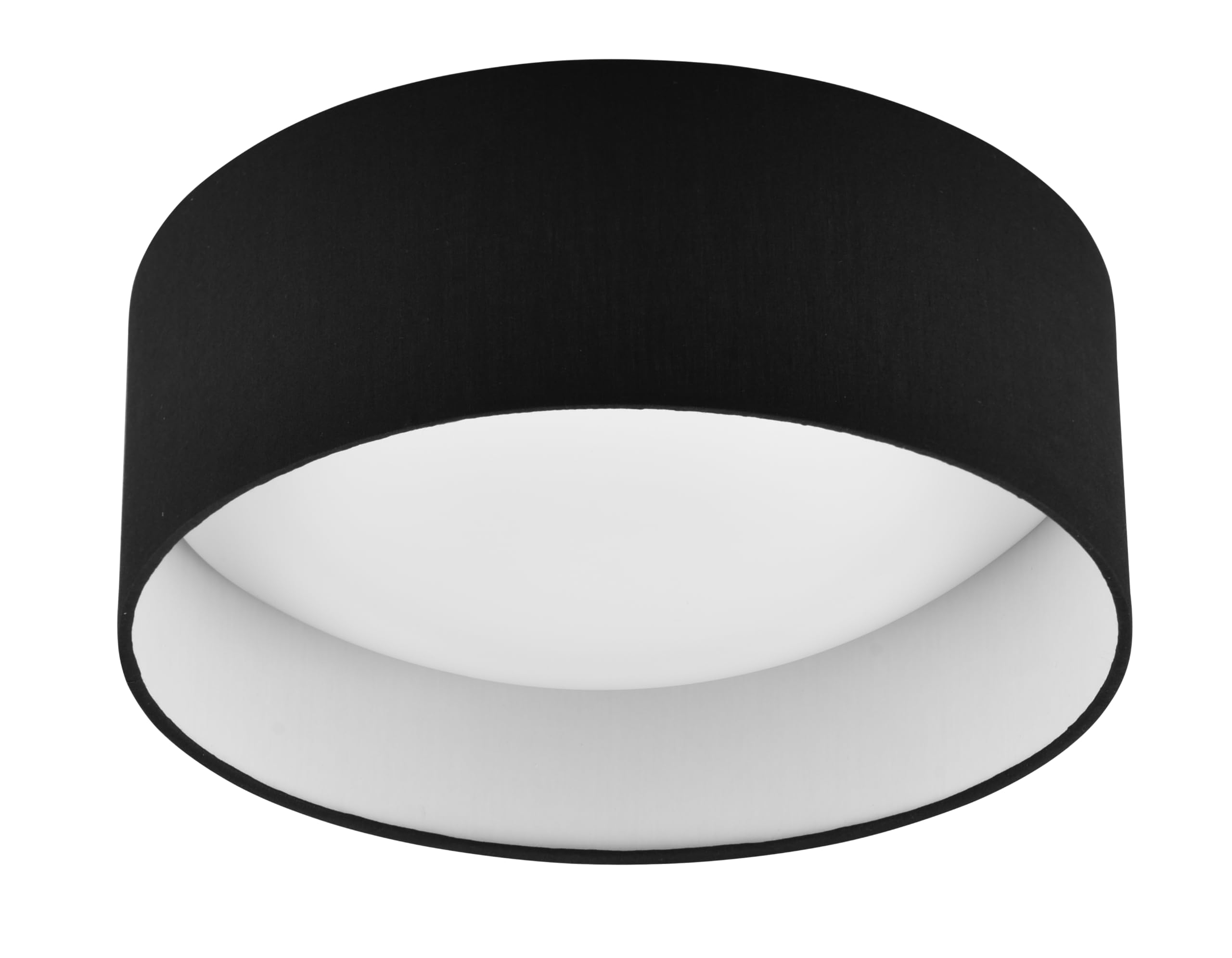 Plafonnier LED Locarno R64191102 Reality Leuchten en tissu noir et plastique blanc 12W