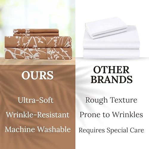 Miniatura 5 de Spirit Linen home Juego de sábanas tamaño Queen - 4 piezas de sábanas ultrasuaves de microfibra pura de poliéster, bolsillo profundo, resistente a