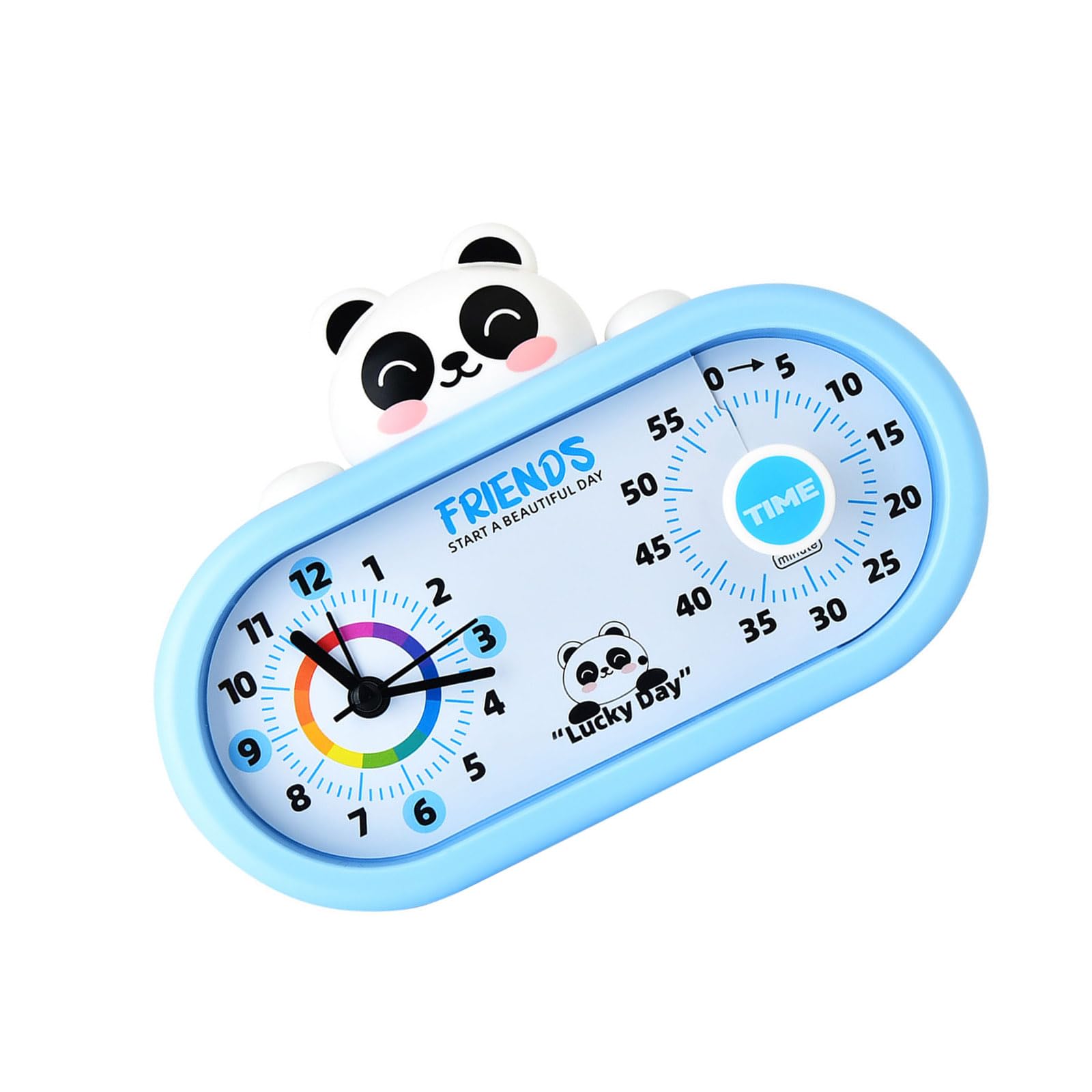 Buxuaaaa Rechargeable Quiet Visual Timer with Clock 60 Minutes Countdowns Pomodoro Timer Double Display Time Management Tool Double Screen Display Clock